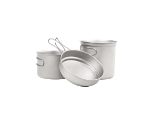 Ultralight 3-Piece Titanium Camping Cookware Set