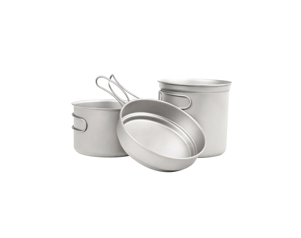 Ultralight 3-Piece Titanium Camping Cookware Set