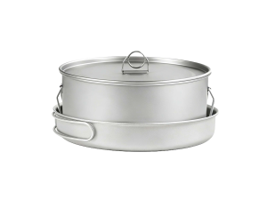 Large 2-Piece Titanium Pot & Pan Camping Cookware Set