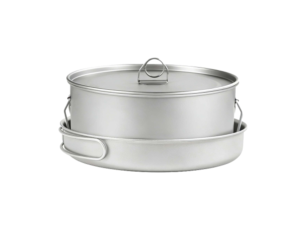 Large 2-Piece Titanium Pot & Pan Camping Cookware Set